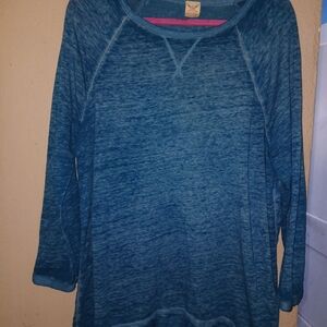 Faded Glory Denim Blue Crew Neck Top 2 Pc Bundle